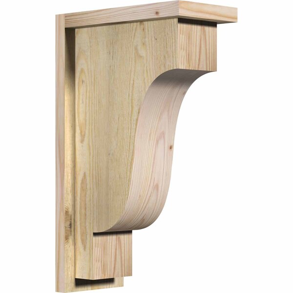Ekena Millwork Newport Rough Sawn Corbel w/Backplate, Douglas Fir, 6"W x 12"D x 20"H COR06X12X20NEW01RDF - main